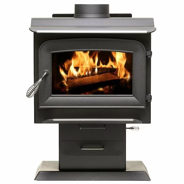 1,200 sq ft EPA Certified Pedestal Wood Stove, Ashley Hearth Products, Mfr#: AW1120E-P